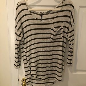 3/4 Sleeve Striped Tunic